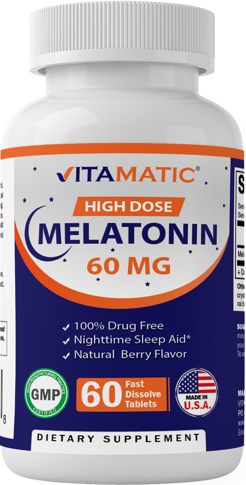 Vitamatic Melatonin 60mg Fast Dissolve Tablets – 60 Vegan Tablets