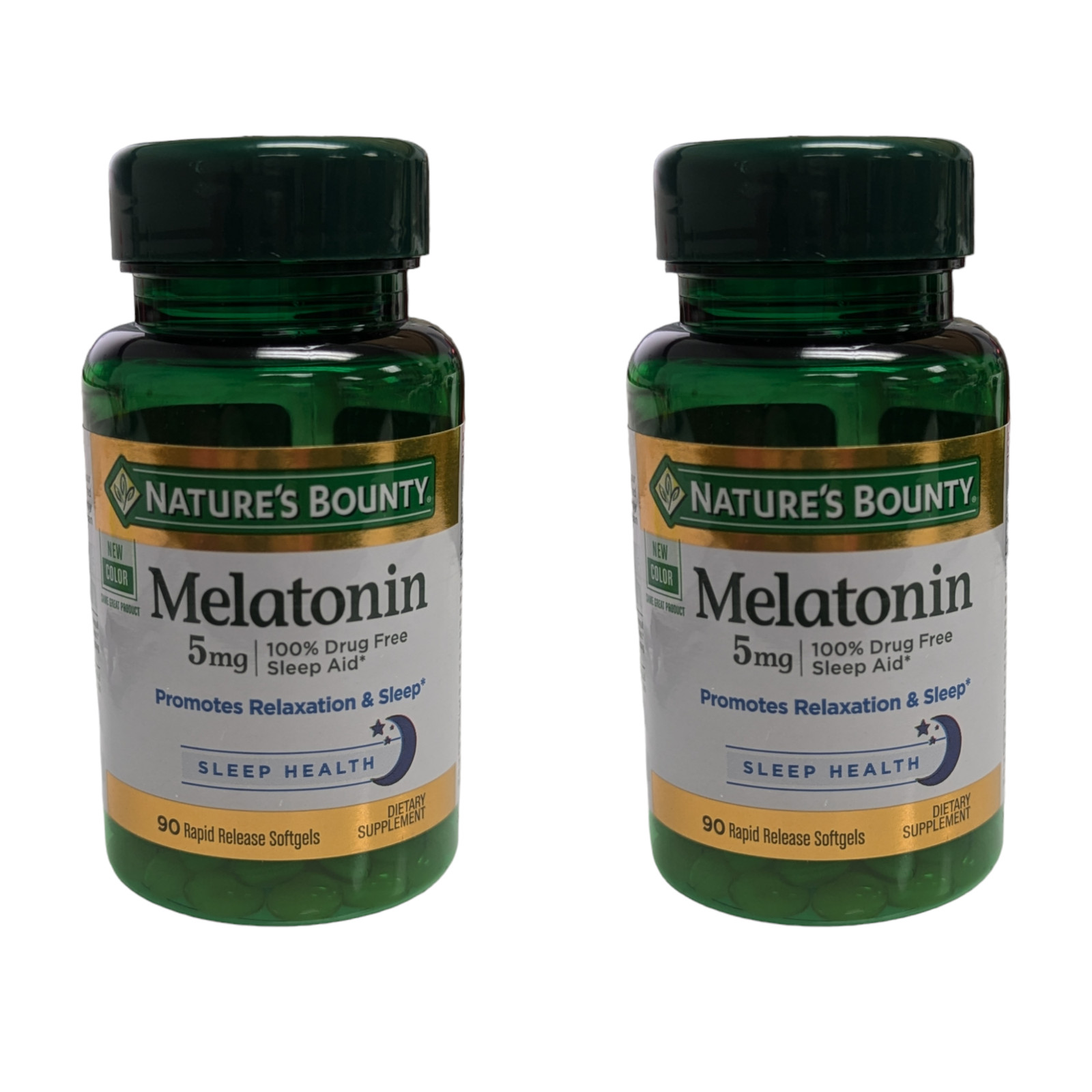 2 x Nature’s Bounty Melatonin 5mg Relaxation & Sleep 90pc Expires 12/2025