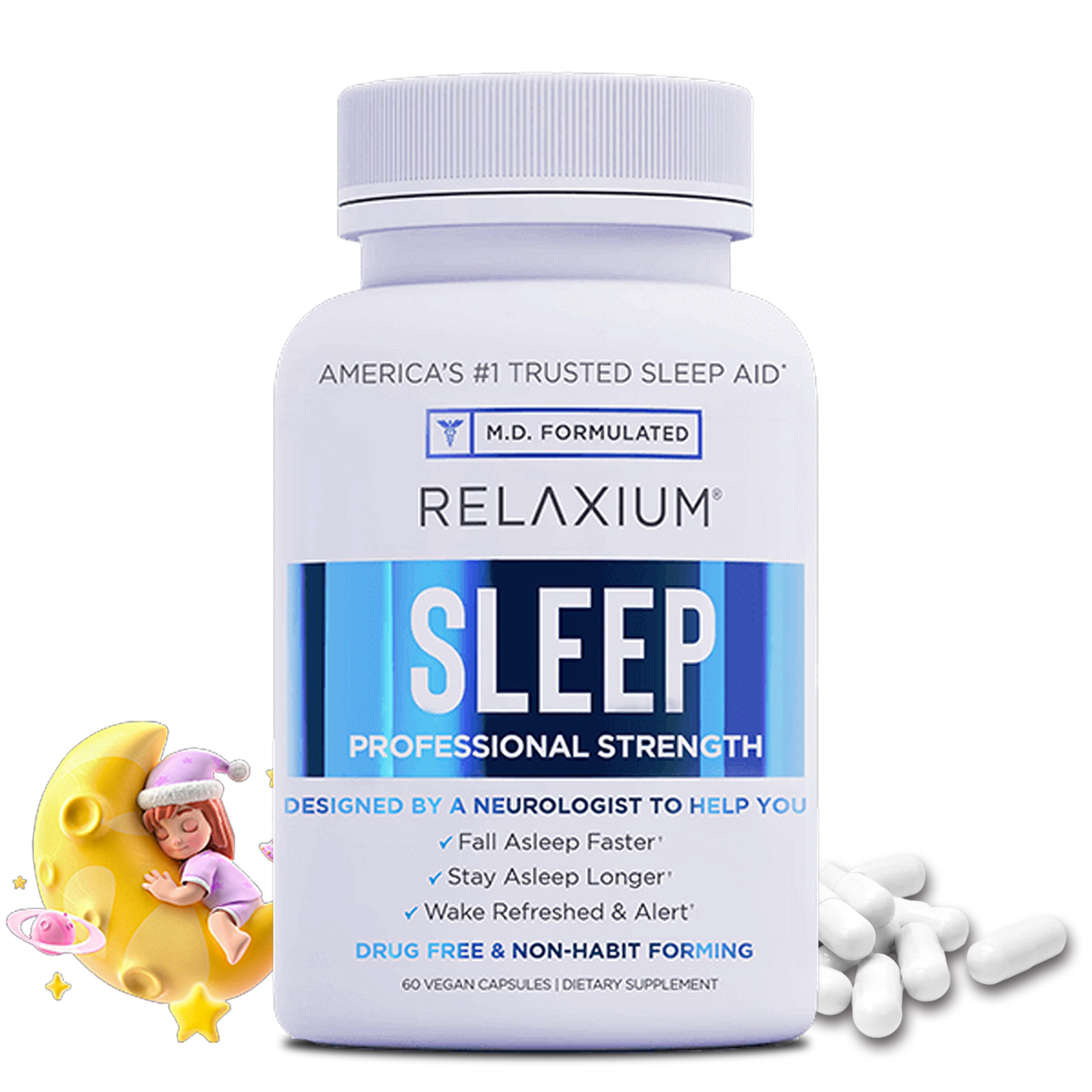 Relaxium Sleep – Improve Sleep and Fall Asleep Better – L-Tryptophan, Magnesium