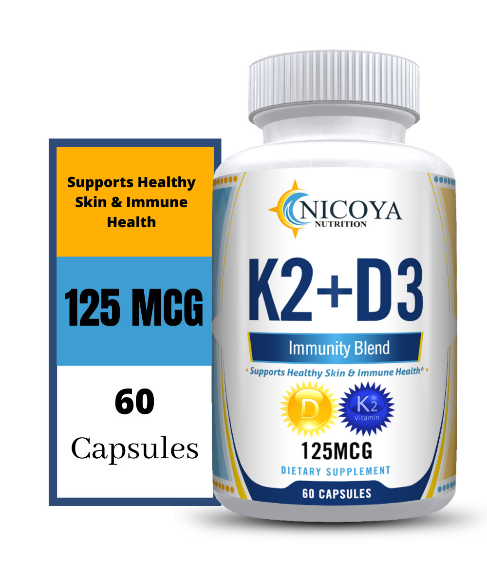 Vitamin K2+D3 125MCG | Supplement with BioPerine, Boost Immunity & Heart Health