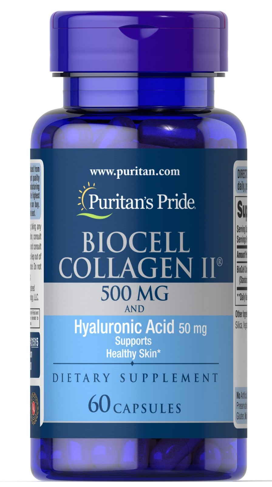 Puritan’s Pride Biocell Collagen II 500 mg and Hyaluronic Acid 50 mg -60