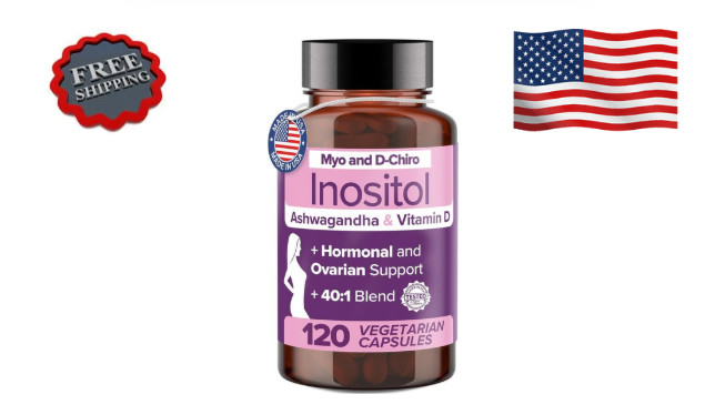 Myo-Inositol Supplement for PCOS &Ashwagandha and Vitamin-120 Capsules fast ship