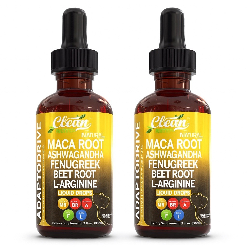 2X CLEAN Nutra Adaptodrive Liquid Drop – Maca Root/Ashwagandha/Beet Root, 2-PACK