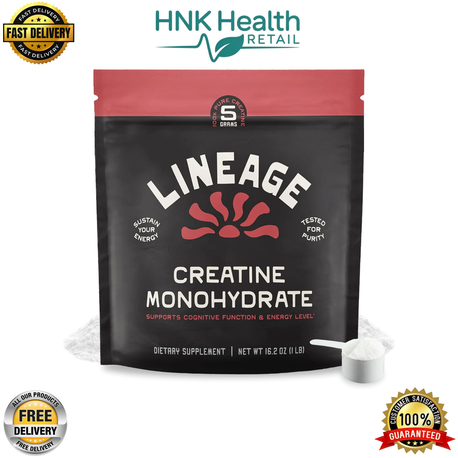 Lineage Provisions Micronized Creatine Monohydrate with Sea Salt – 90 Servings