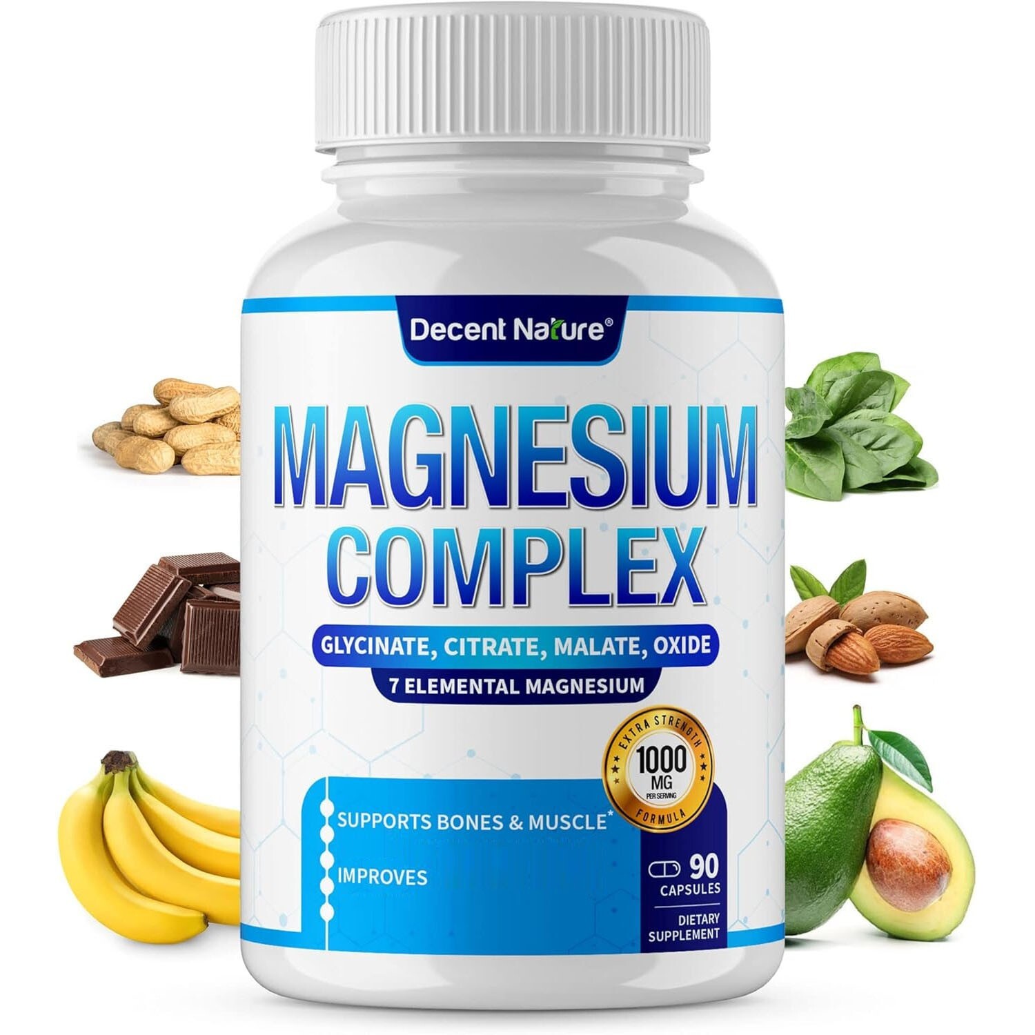 Magnesium Complex 7 Elemental Magnesium Supplement 1000mg – Magnesium Glycinate