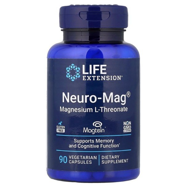 Life Extension Neuro-Mag,Magnesium L-Threonate, 90 Vegetarian Capsules