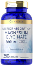 Magnesium Glycinate Capsules | 665mg | 250 Count | Buffered | by Carlyle