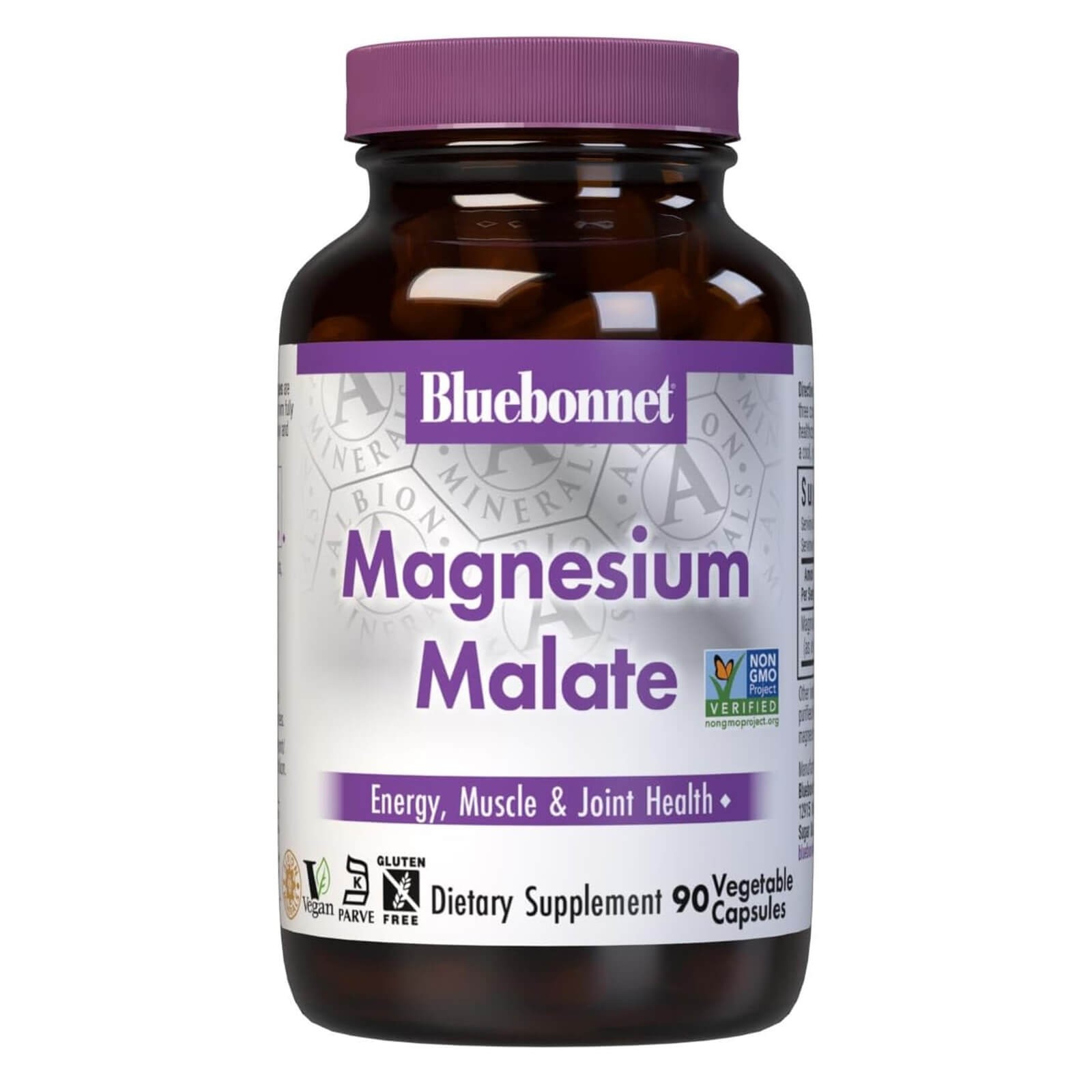 Bluebonnet Magnesium Malate 90 Vegetable Capsules, Energy, Muscle & Joint Health