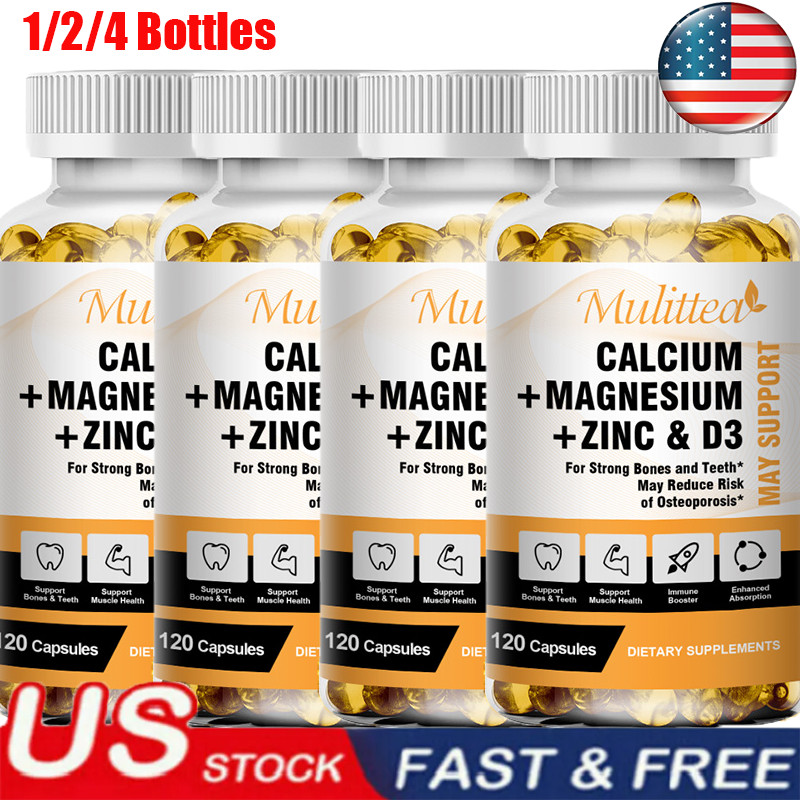 Zinc Calcium Magnesium Vitamin D Complex Supplement Bone Muscle Immune Support