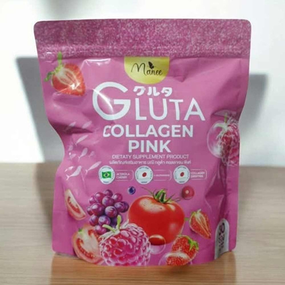 Manee Gluta Collagen Pink Anti-Aging Supports Healthy Smooth Skin 30 Sachets