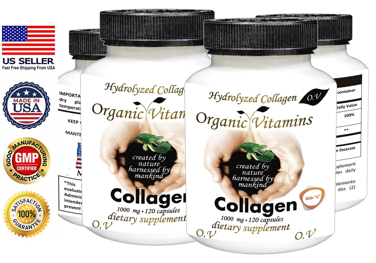 2x Hydrolyzed Collagen + Vitamin C – 1000mg – Anti-Aging Hair Skin Nails – 240 C
