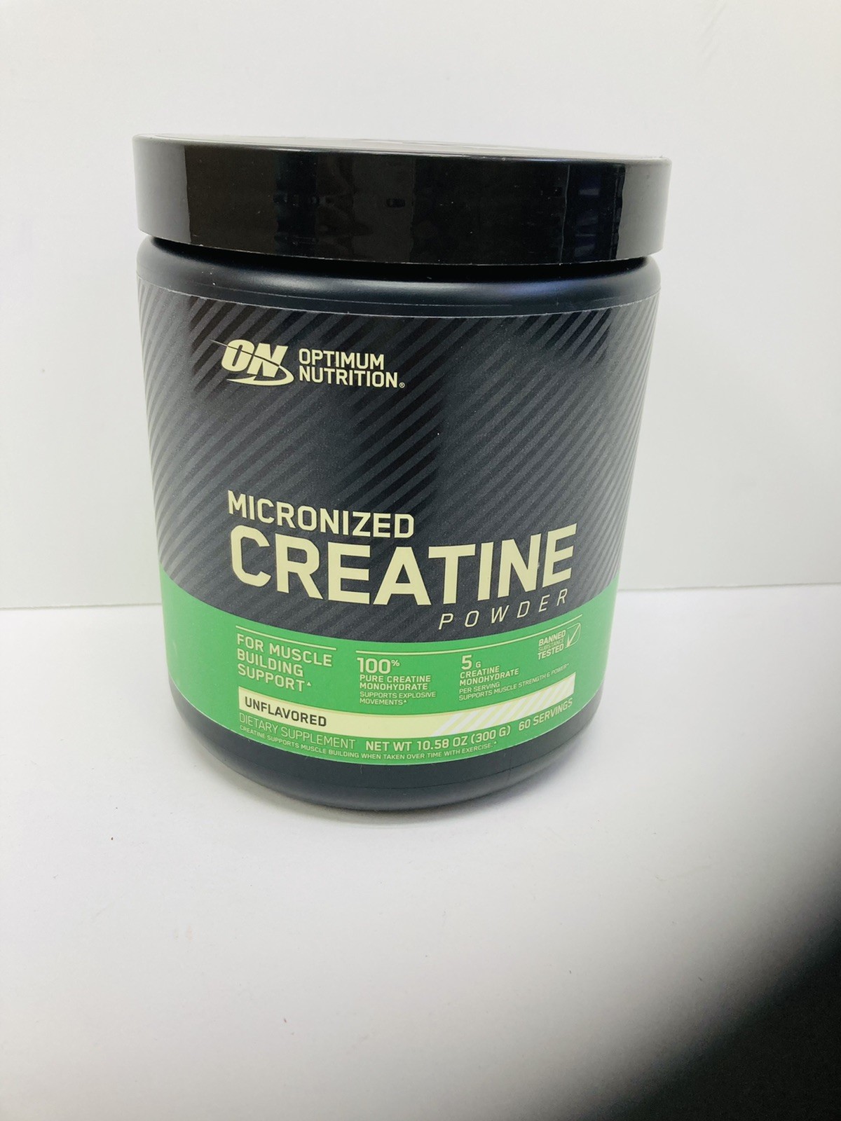 optimum Nutrition Creatine Powder Unflavored 10.58 Oz EXP 2/12/27