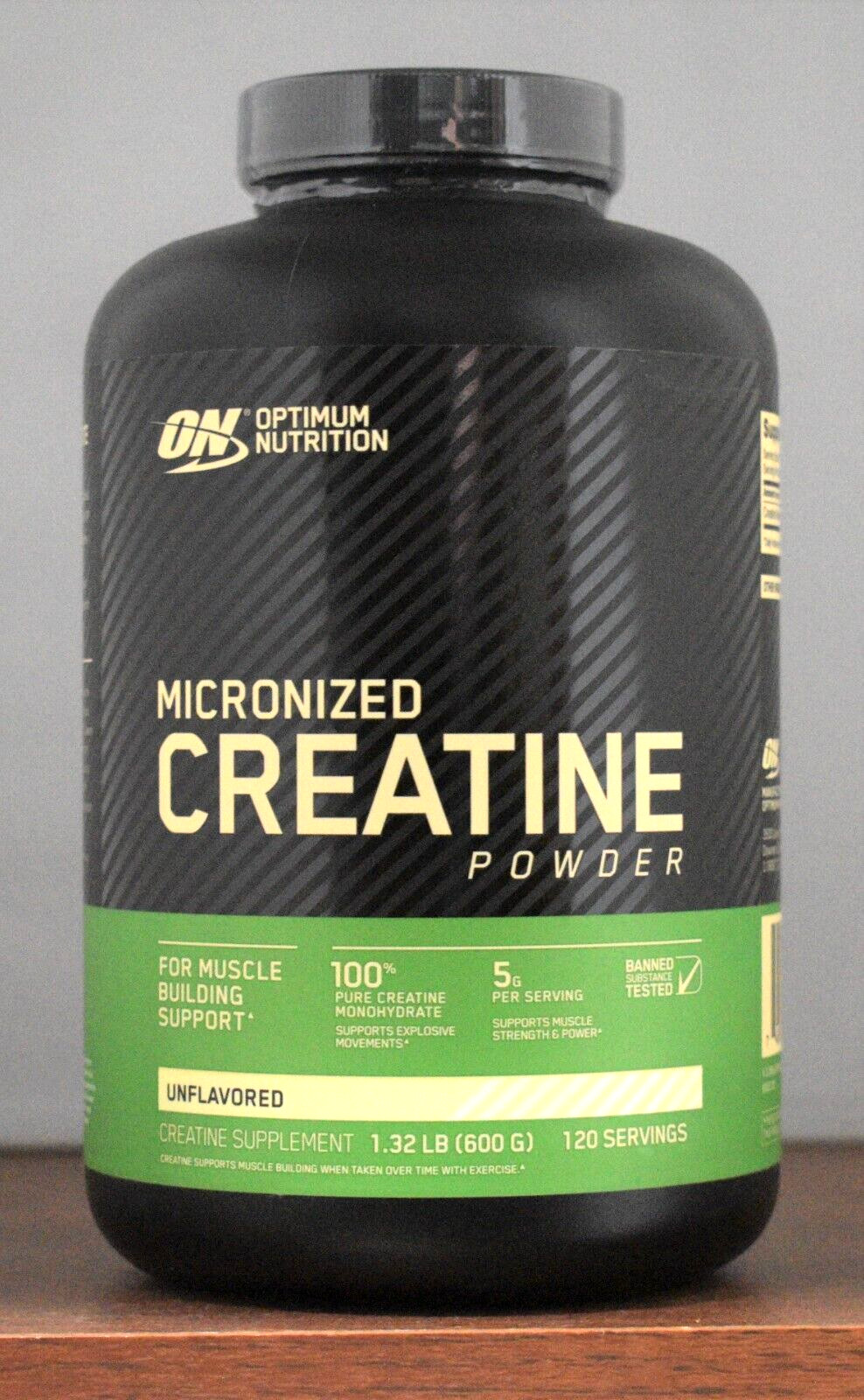 Optimum Nutrition Creatine Powder 600g Micronized 1.32 LB ON 120 Servings