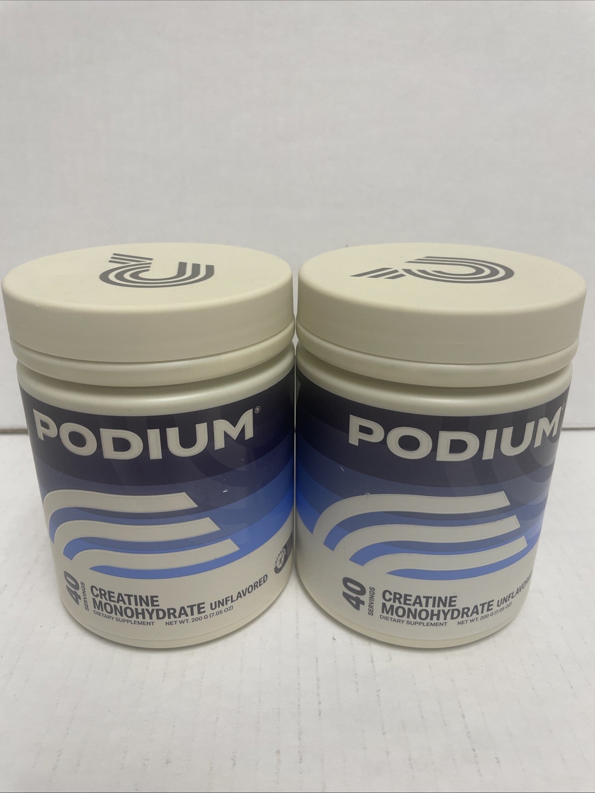 Lot Of 2-Podium Creatine Monohydrate Powder Unflavored 40 Servings EXP 01/26+
