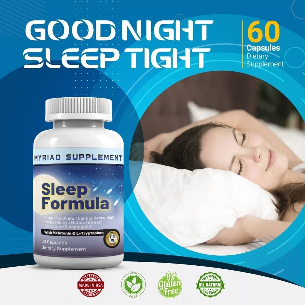 Melatonin Plus Sleep Aid 60ct,  Fall Asleep Fast and Stay Asleep, Sleeping Pills