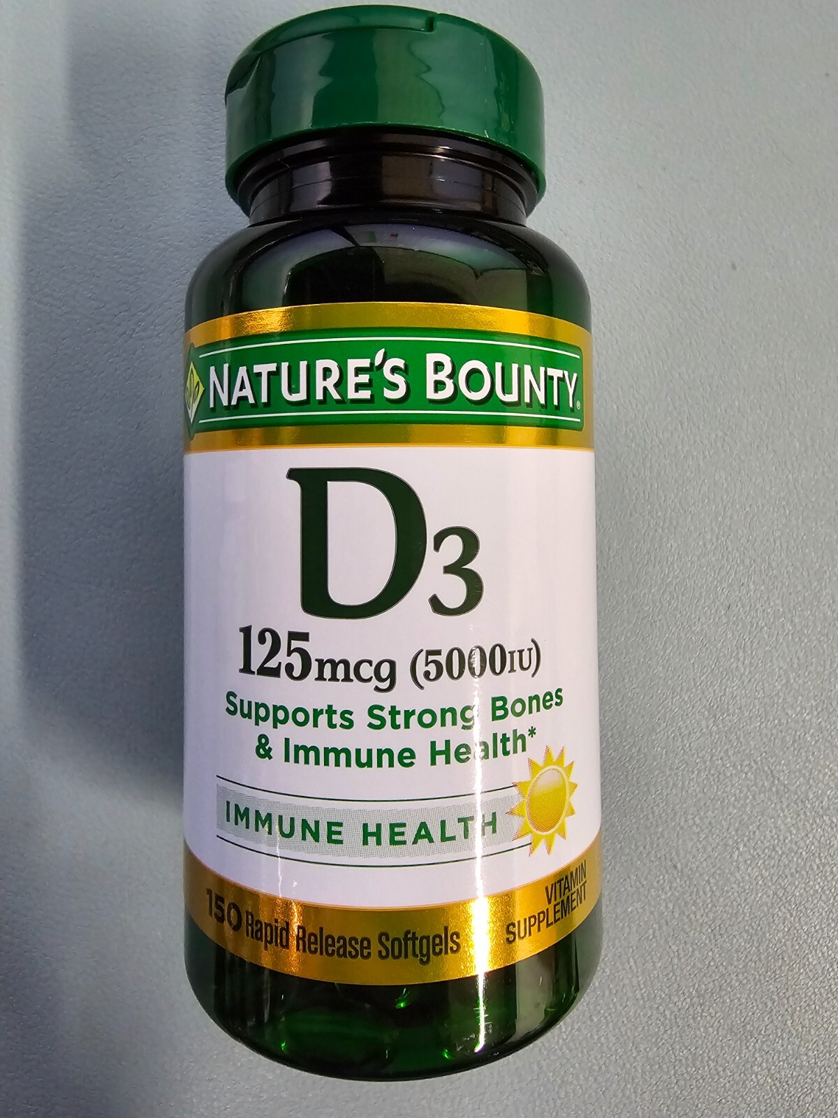 Nature’s Bounty Vitamin D3 125 mcg 5000 IU – 150 softgels
