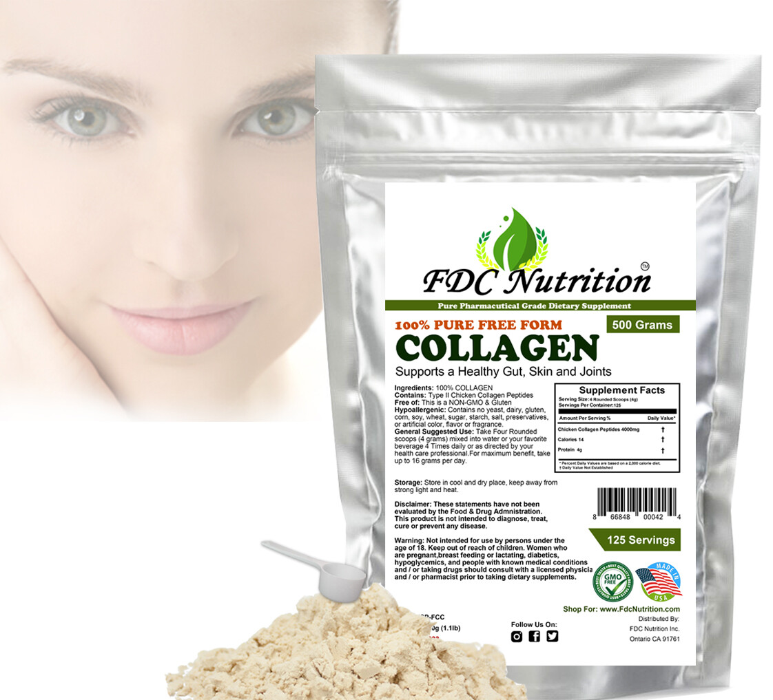 Collagen Peptides Hydrolyzed Anti-Aging Protein Powder All Size (1.1lb) Each