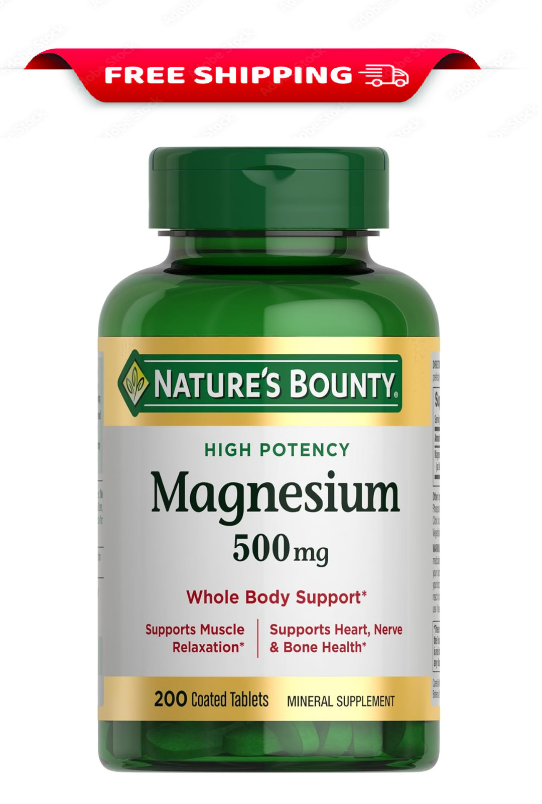 Nature’s Bounty Magnesium Supplements 500 Mg 200 Count (Pack of 1)