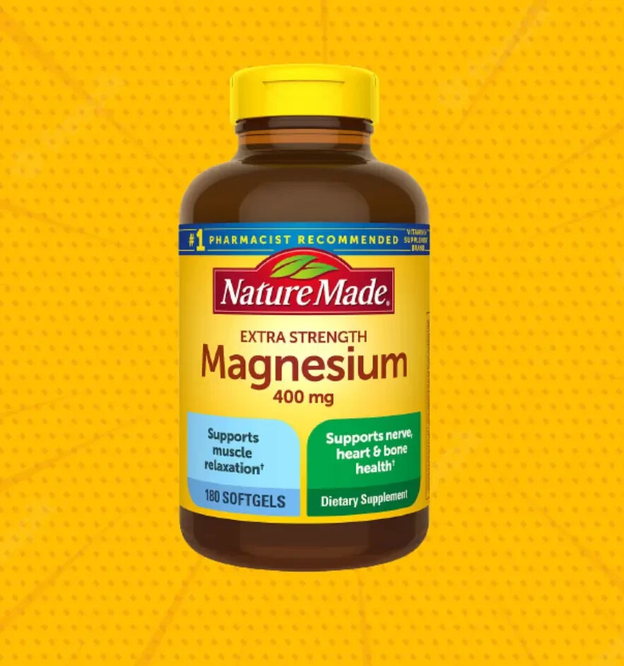 Nature Made Extra Strength Magnesium 400 mg, 180 Softgels