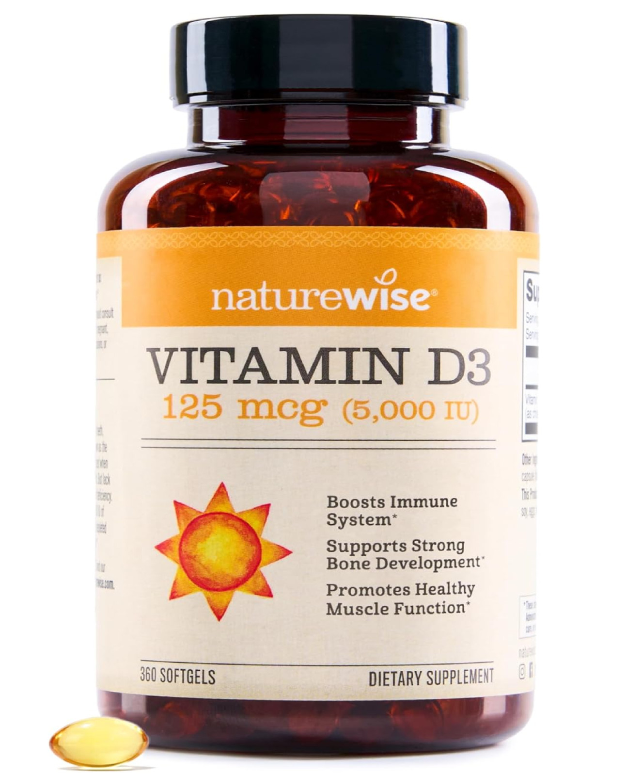 NatureWise Vitamin D3 5000iu (125 mcg) 1 Year Supply for Immune Support, Healthy