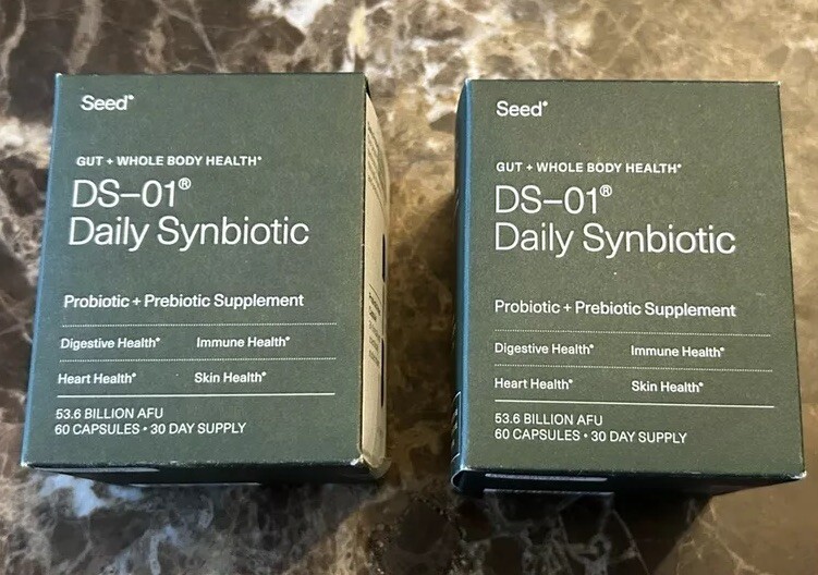 (2 Box) SEED DS-01 Daily Synbiotic PROBIOTIC + PREBIOTIC SUPPLEMENT 120 Capsules