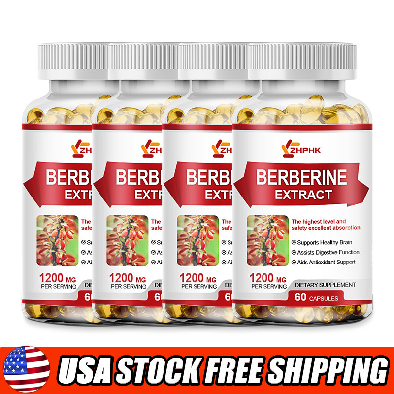 100% Pure Berberine HCL Softgels 1200mg, Healthy Cholesterol, Anti-inflammatory