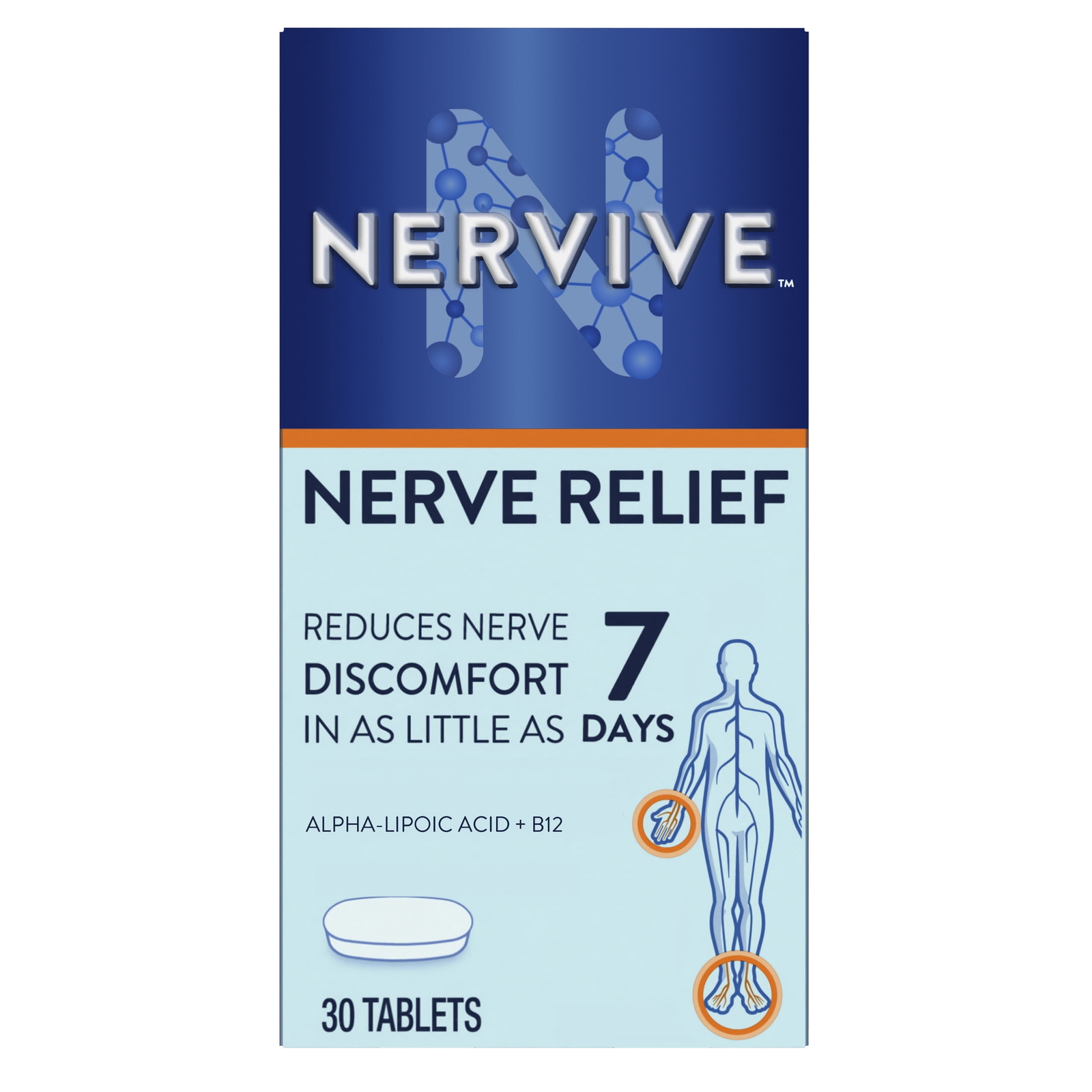 Nervive Nerve Relief Tablets, Nerve Pain Relief with Vitamin B12 and Alpha