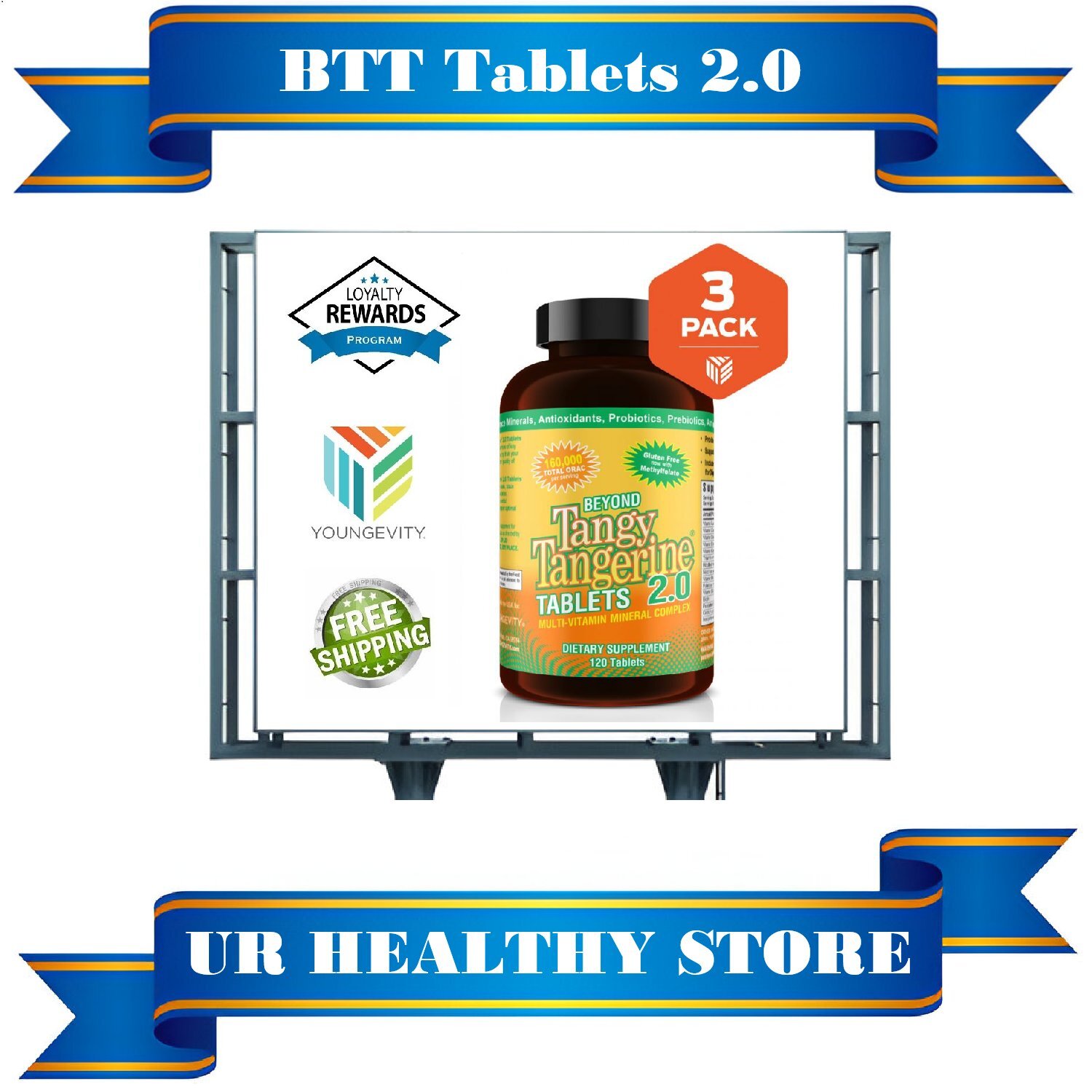 Youngevity Beyond Tangy Tangerine 2.0 120 Tablets (3 PACK) – BTT Supplement