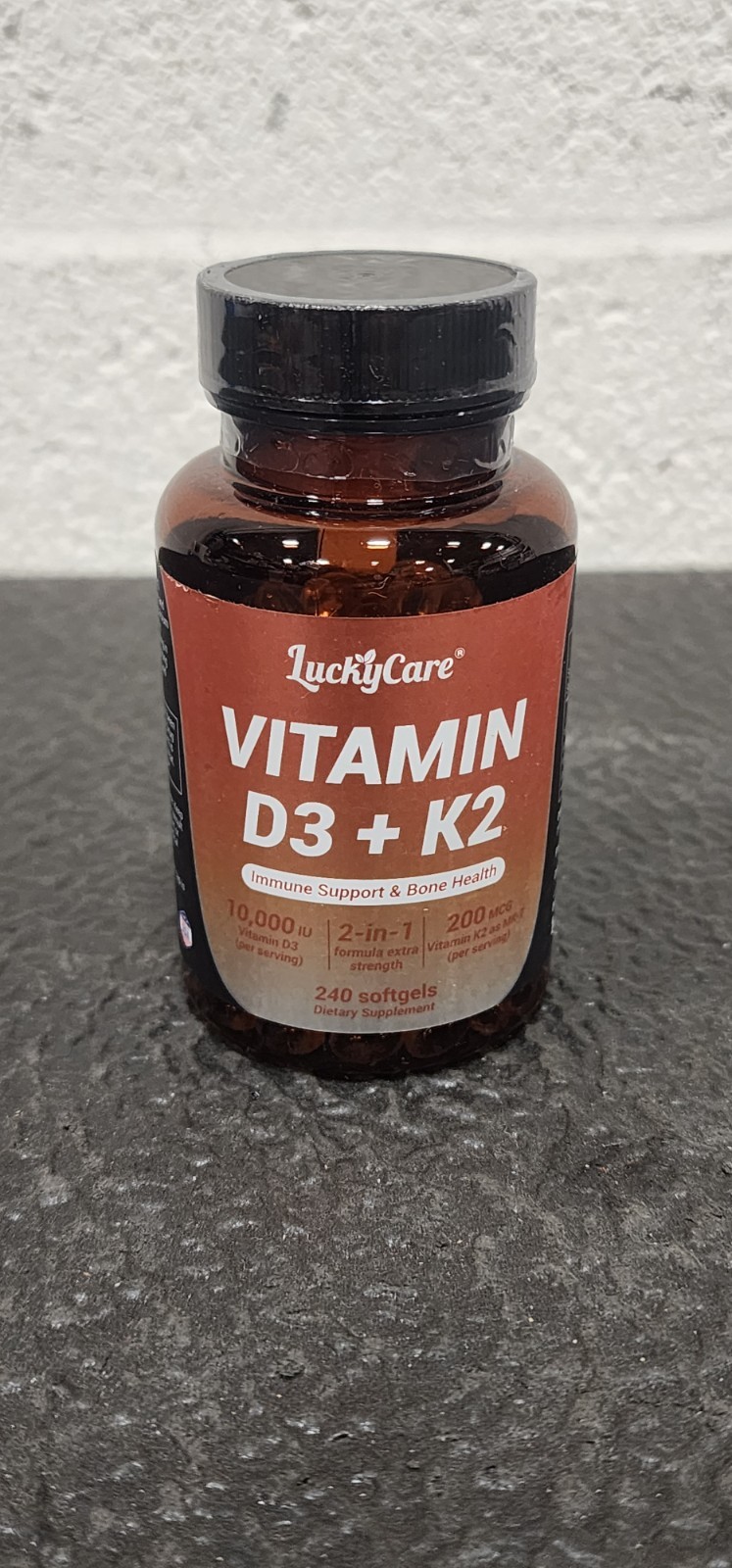 2-in-1 Vitamin D3 10000 IU K2 200 mcg Supplement 240 Softgel Bone Immune Support