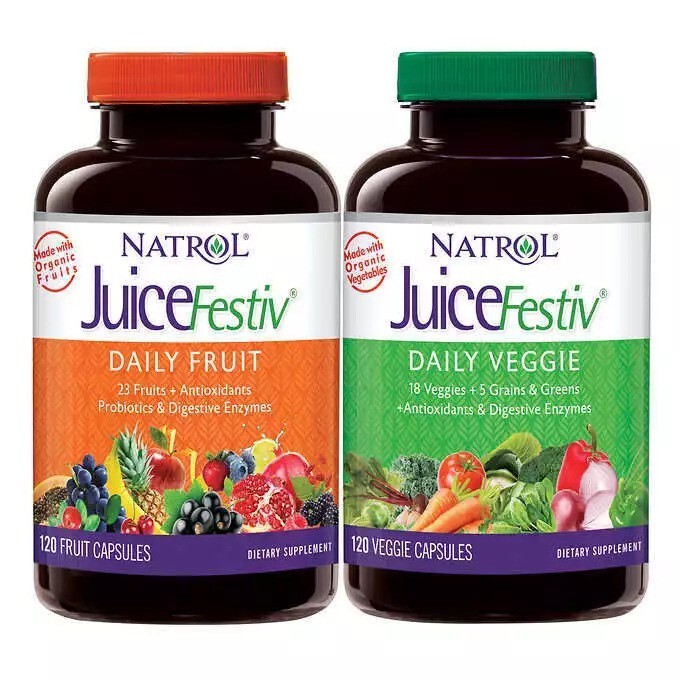 Natrol JuiceFestiv Daily Fruit and Veggie, 240 Capsules – EXP 10/31/26