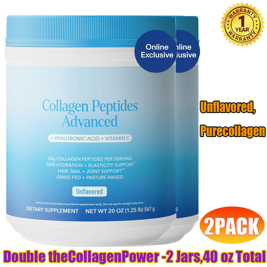 1-3 Pack Proteins Collagen Peptides Unflavored 20 oz Each – FREE SHIP