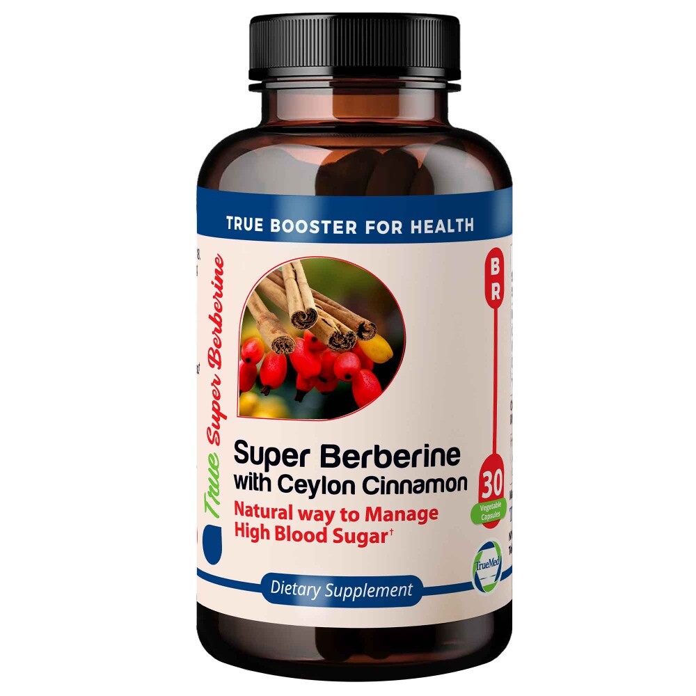 TrueMed Super Berberine Ceylon Cinnamon Dihydroberberine, 4250 Mg 30 Capsules