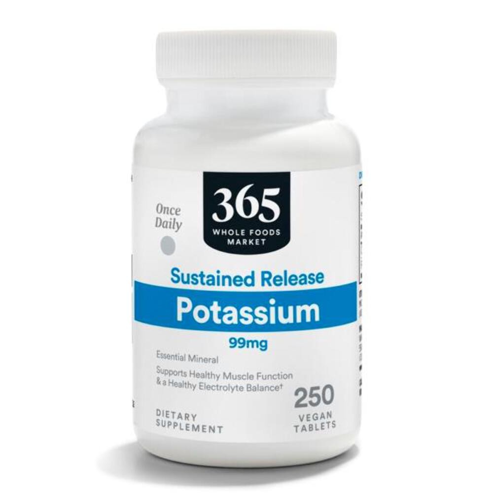 1/27 365 by Whole Foods Market, Sustained Release Potassium 99mg, Vegan, 250 Tab