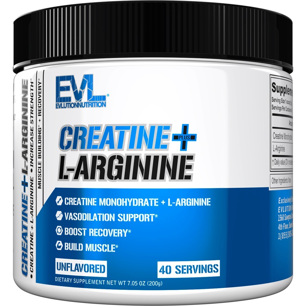 Evlution Nutrition Creatine + L-Arginine – Vascularity Support – 40 Servings