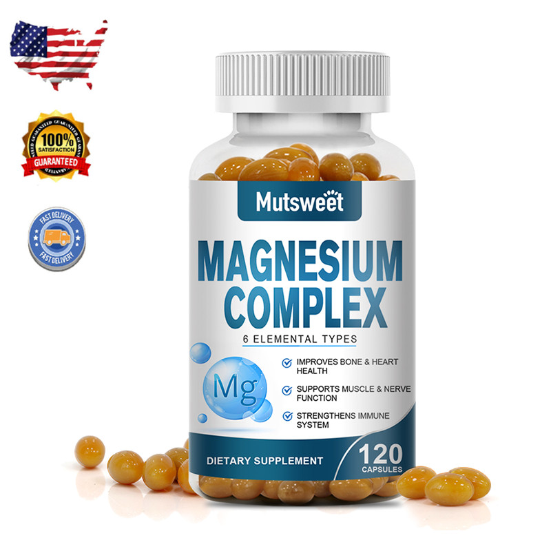 Magnesium Complex Capsules Natural Anti Anxiety & Stress Relief Supplement 500mg