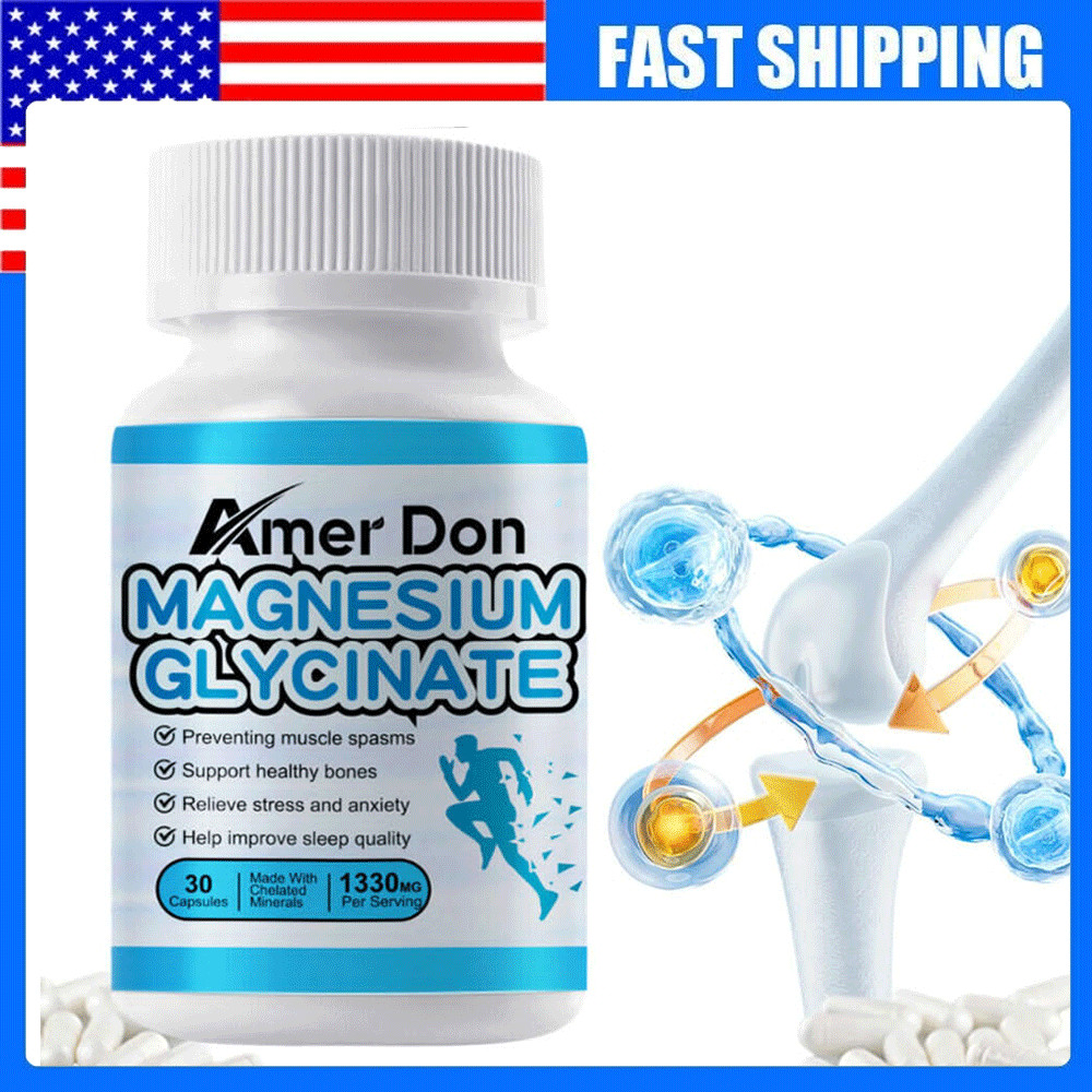 1330MG Magnesium Glycinate High Absorption,Improved Sleep,Stress &Anxiety Relief