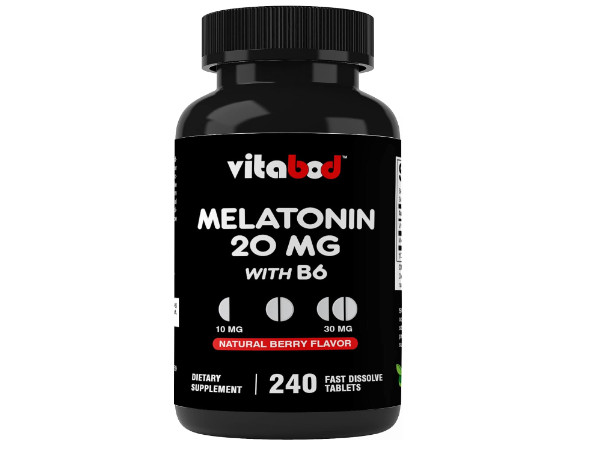 Melatonin 20mg High Potency Natural Sleep Aid Berry Flavor 240 Fast Dissolve Tab