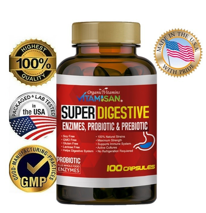 Daily super Digestive Enzymes w Prebiotics/Probiotics 100 capsules
