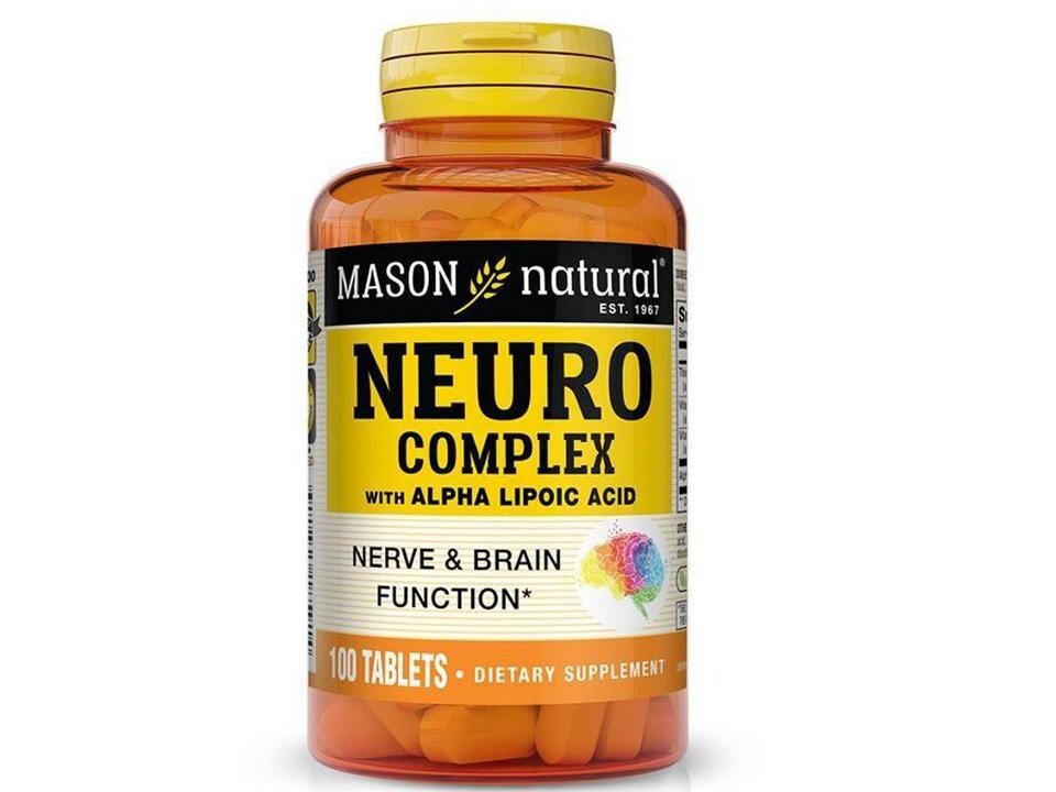 NEURO COMPLEX ALPHA LIPOIC ACID VITAMIN B-12 B-6 B-1 , 100 TABLETS
