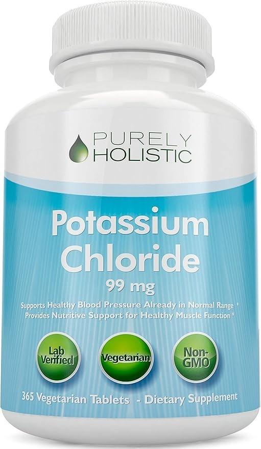 Potassium Chloride 99mg 365 Tablets – 1 Yr Supply – Muscle & Heart Support