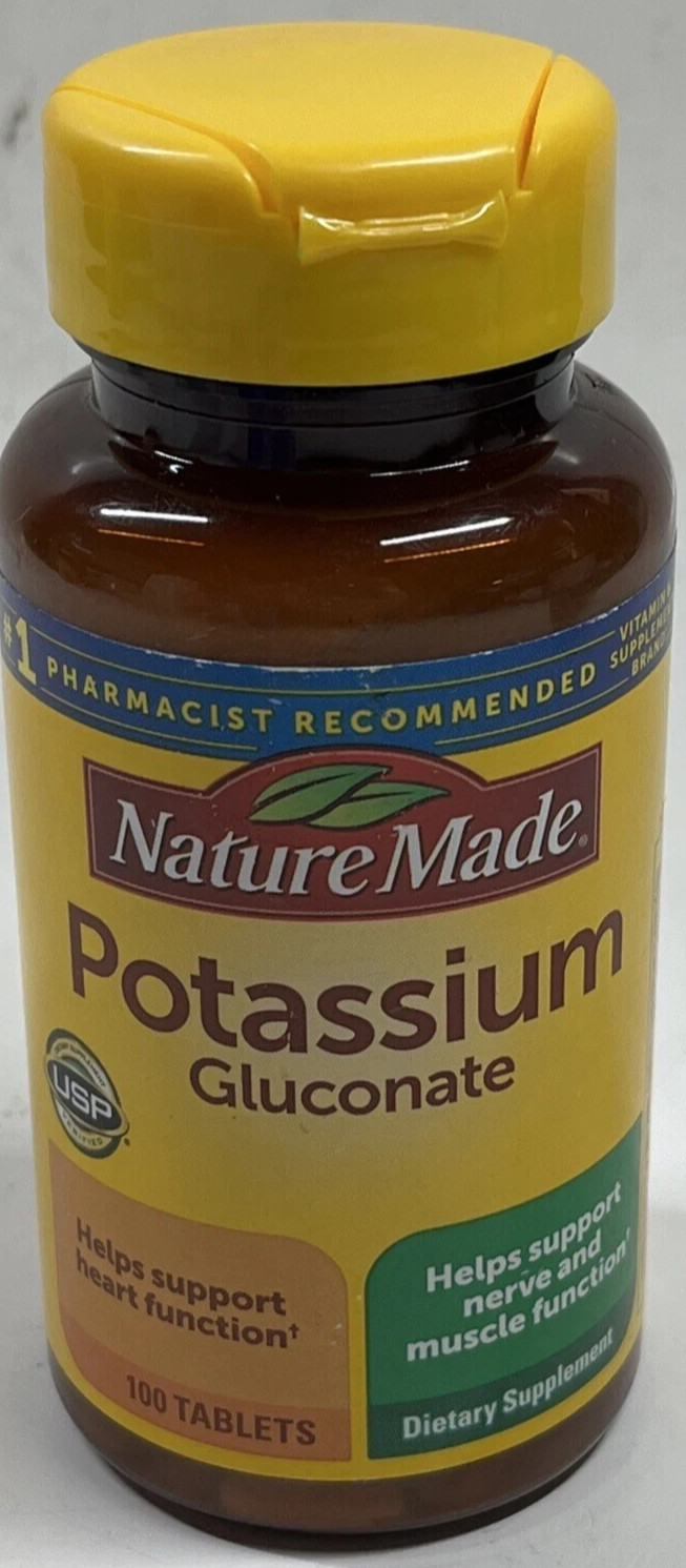 Nature Made Potassium Gluconate 550mg 100 Ct Tablets Exp 10/27 Sealed New