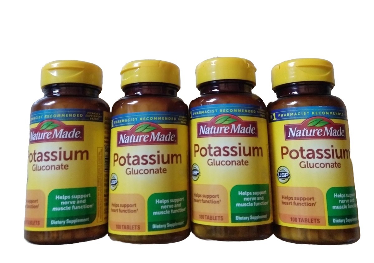 4 Pack Nature Made Potassium 550mg 400 Tablets (4×100) No Gluten Exp 02/2028 USP