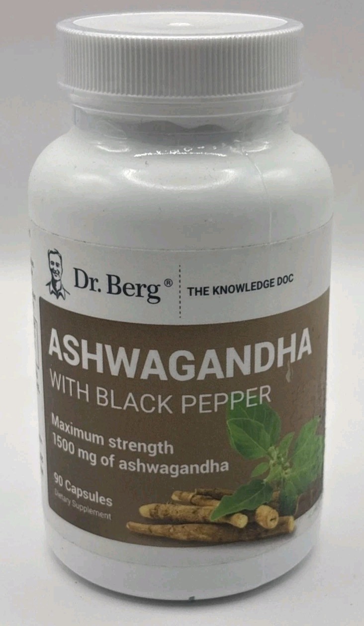 Dr. Berg Ashwagandha with Black Pepper Maximum Strength 1500mg (90 Capsules)