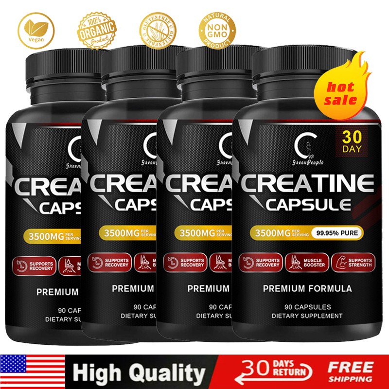 3500mg Creatine Monohydrate Capsules – Bodybuilding Muscle Growth – 90 Pills