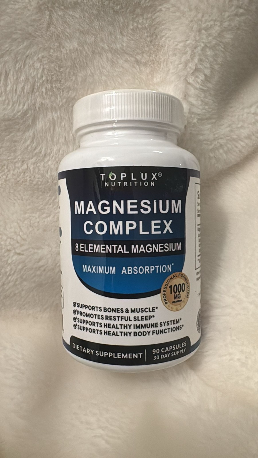 Toplux Nutrition Magnesium Complex 1000mg Supports 8 Elemental Magnesium