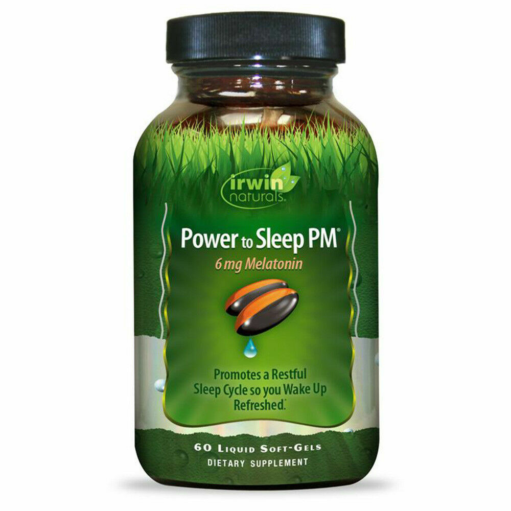 Irwin Naturals Power to Sleep PM with 6mg Melatonin Sleep Aid – 60 Soft-Gels
