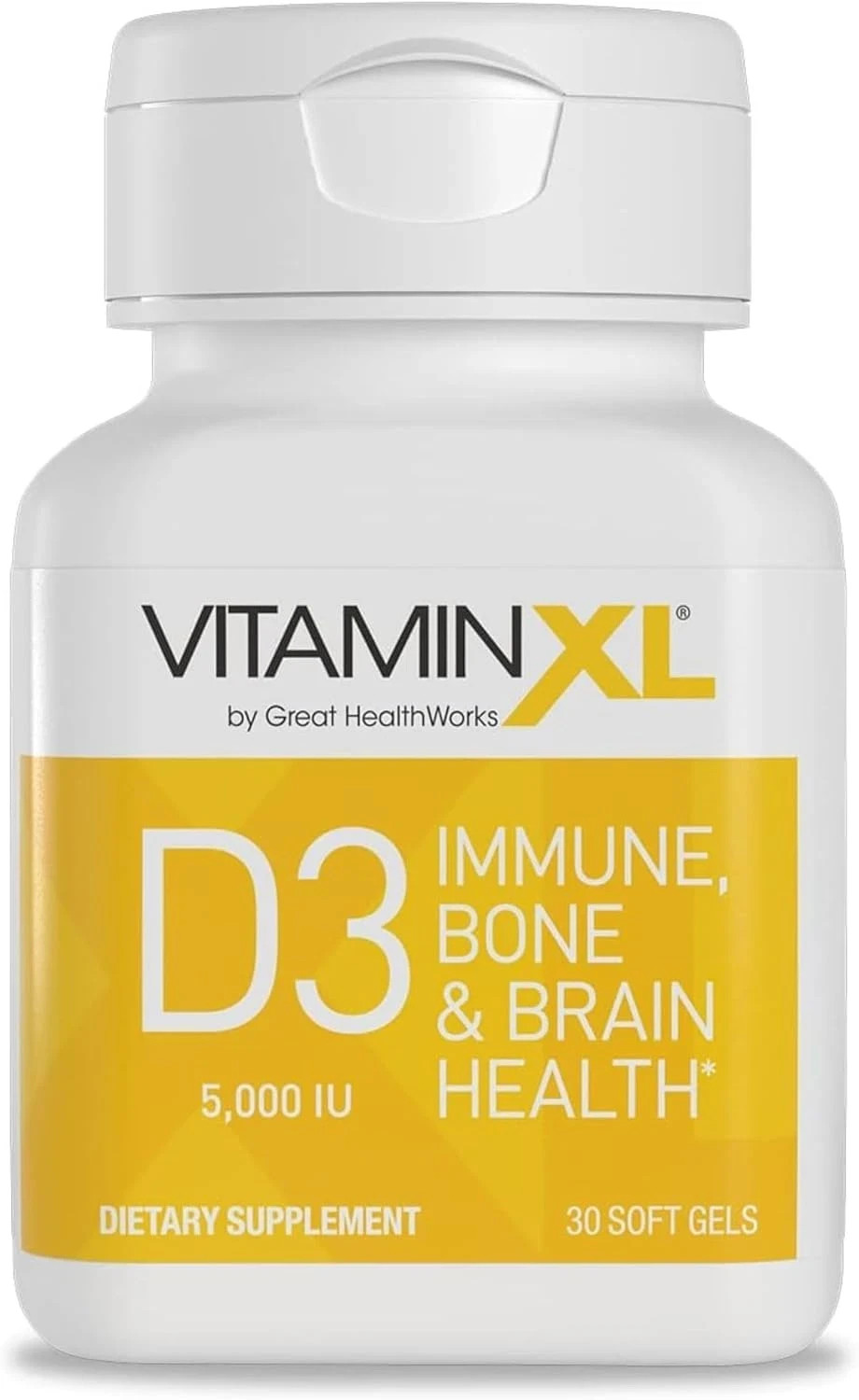 Vitaminxl D3 High Potency Daily Vitamin D 5000 IU 125Mcg Immune Support Suppleme