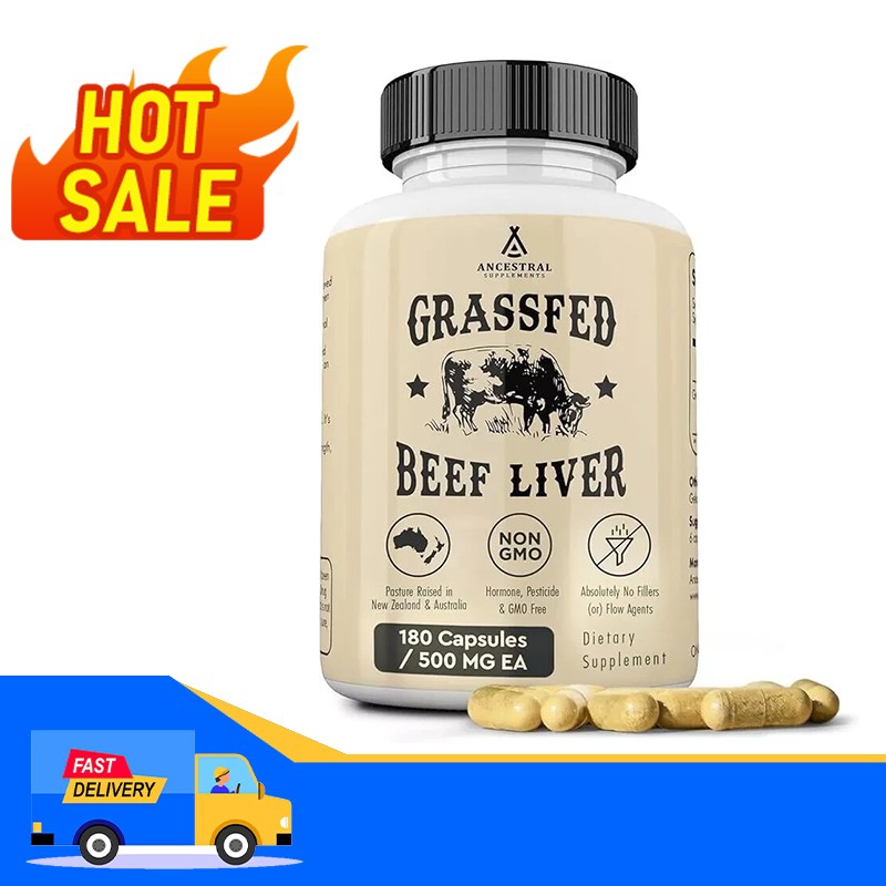 Ancestral Supplements Grass-Fed Beef Liver – Liver Support – 180 Capsules