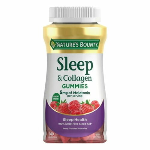 Nature’s Bounty® Sleep + Collagen Gummies  5mg Melatonin  Sleep Aid  Berry
