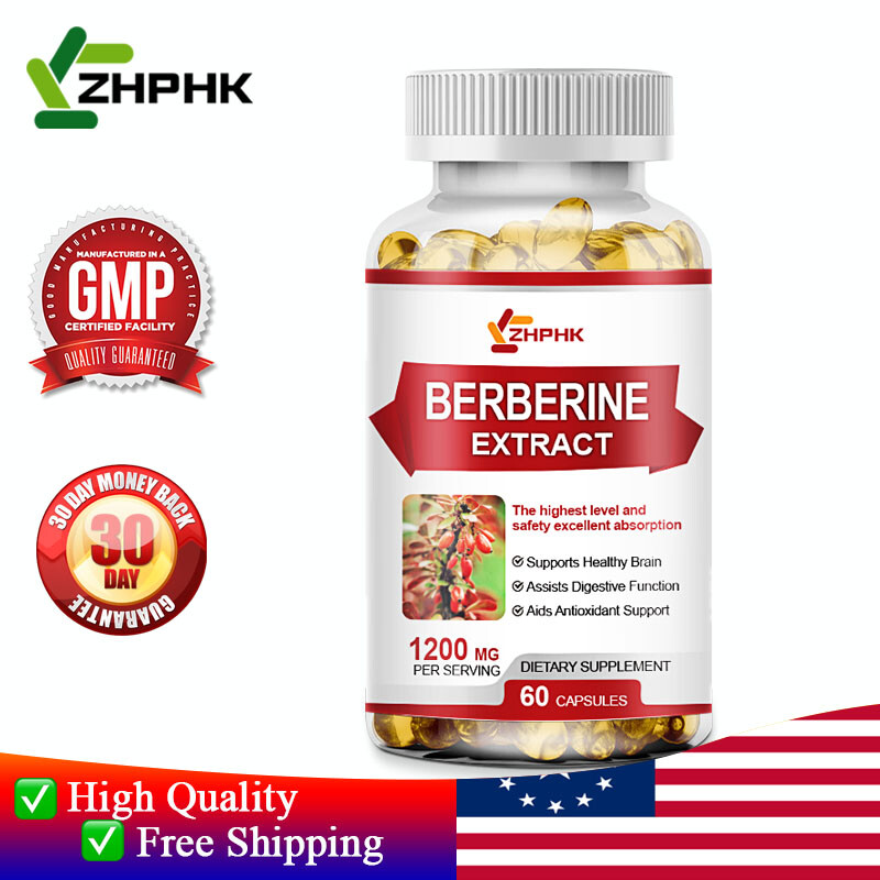 Premium Berberine HCL Extract 1200mg, Healthy Cholesterol, Blood Sugar Support